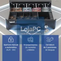 iggual Cajón Portamonedas IRON-10R 38cm 4+5 preto — imagem 3
