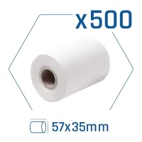 Pack 500 rollos papel térmico datáfono 57x35 mm — imagem 1