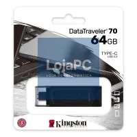 Kingston DataTraveler DT70 64GB USB C 3.2 Preto — imagem 3