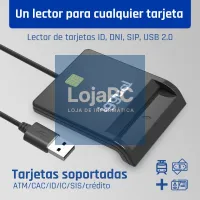 iggual Leitor DNI SIP cartões ID USB 2.0 preto — imagem 3