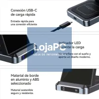 3-in-1 COOL Wireless Charger Dock Base Black — imagem 4