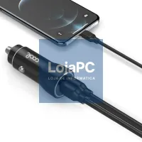 Car Charger Type C Cable (2 x USB + Type-C) COOL 38W Kit 2 in 1 Black — imagem 4