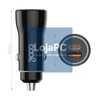 Car Charger Type C Cable (2 x USB + Type-C) COOL 38W Kit 2 in 1 Black — imagem 2