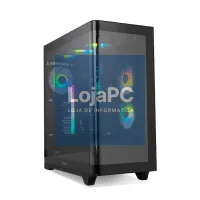 NOX Semi-torre HUMMER ETHER Cristal Curvo Preto — imagem 1