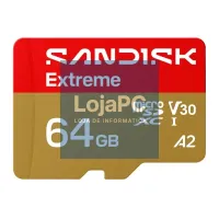 Sandisk microSDXC Extreme 64Gb uSD 170/80MBs +Adap — imagem 1