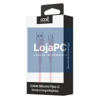 COOL Silicone Universal USB to Type C Cable Pink (1 Meter) — imagem 2
