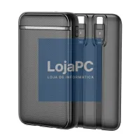 External Battery Power Bank 5000 mAh COOL (2 Cables: TYPE C / Lightning) Black — imagem 1