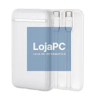 External Battery Power Bank 5000 mAh COOL (2 Cables: TYPE C / Lightning) White — imagem 1
