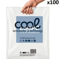 Pack 100 Large 70% Recycled White Plastic Bags COOL (51 x 40 cm) — imagem 1