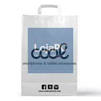 Pack 100 White PAPER Bags COOL (23.5 x 18 cm) — imagem 2