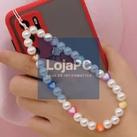 Pendant COOL Universal Smartphone Bracelet Strap Pearls Hearts — imagem 2