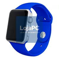 Strap COOL for Apple Watch Series 1 / 2 / 3 / 4 / 5 / 6 / 7 / 8 / 9 / SE (38 / 40 / 41 mm) Blue Rubber — imagem 1