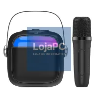 Universal Bluetooth Music Speaker 6W COOL Mini Karaoke + Microphone Black — imagem 1