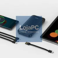 Universal External Battery Power Bank 10,000 mAh + Fast Charging 22.5W - 3A (3 connections) Black — imagem 3