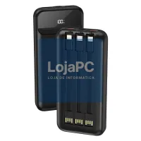 Universal External Battery Power Bank 10,000 mAh + Fast Charging 22.5W - 3A (3 connections) Black — imagem 1