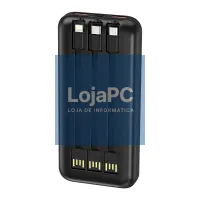 Universal External Battery Power Bank 10,000 mAh + Fast Charging 22.5W - 3A (3 connections) Black — imagem 4