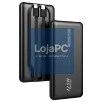 Universal External Battery Power Bank 10,000 mAh + PD 22.5W (2 connections) Black — imagem 1