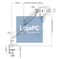 TooQ Suporte de mesa incli/gira 1 braço 13" a 32" — imagem 3