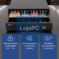 iggual Cajón Portamonedas IRON-15 37cm 4+8 preto — imagem 2