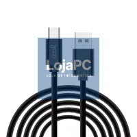 Cable USB Compatible COOL Universal TIPO-C (3 metros) Negro 2.4 Amp — imagem 1