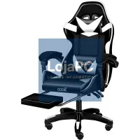 Sillón Gaming Premium COOL Rest Negro-Blanco (Reposapiés) — imagem 2