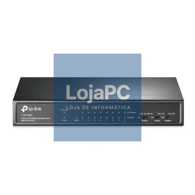 TP-LINK TL-SF1009P 9-Port 10/100 Mbps Steel Desktop Switch with 8-Port PoE+ 67W PoE budget
