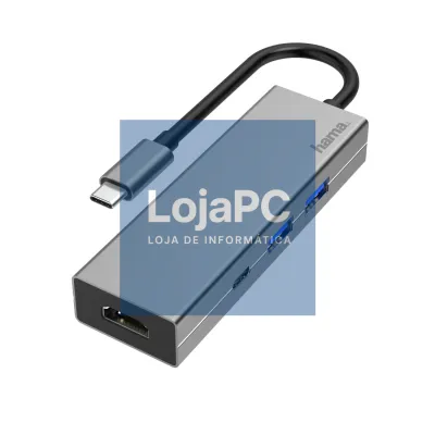 HAMA 200107 ezüst USB 3.1 Type-C HUB (2x USB A, 1x USB TYPE-C, HDMI)