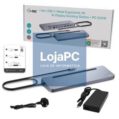 I-TEC USB-C Metal Ergonomic 4K 3x Display Docking Station with PD 100 W