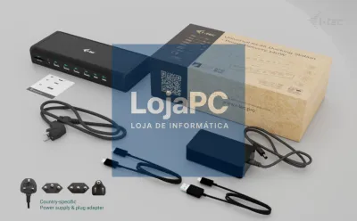 I-TEC Universal 6x 4K Display DS 6x4K 2xDP 2xHDMI 2xUSB-C 1xGLAN 2xUSB-C Gen.2 4xUSB 3.2 1xAudio/Mic Jack 1xSD/microSD Kl PD 140W KL
