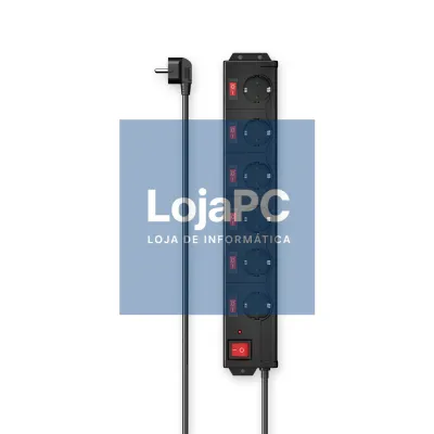 HAMA ELECTRICAL EXTENSION, 6 SOCKETS WITH PROTECTION, BLACK - 223160