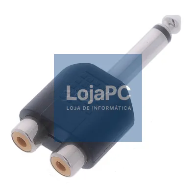 Adaptador 1x Jack 6.3M/ 1xRCA F MONO Preto