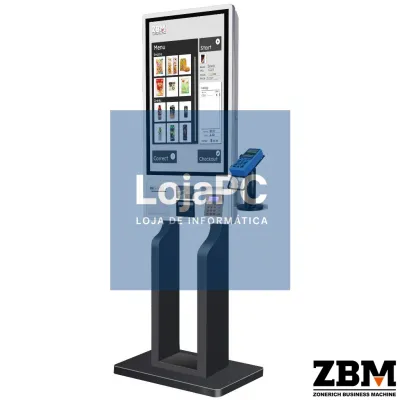 Quiosque ZQ-ST320 32" Double Side - Intel J6412 / DDR4 8GB / SSD 120GB / Impressora 80MM / Leitor 2D / W11 PRO / Suporte de Chão