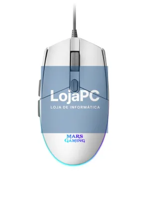 MARS GAMING MMG WHITE MOUSE, 3200 DPI, RGB FLOW, LIGHT, ERGONOMIC