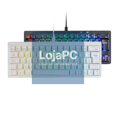 MARS GAMING MKMINIPRO HOT-SWAPPABLE RGB MECHANICAL 60 KEYBOARD ANTI-DUST BLUE SWITCHES SOFTWARE PORTUGUESE LAYOUT WHITE