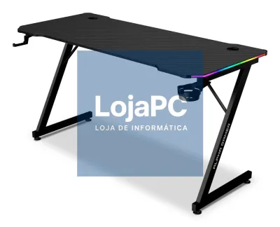 ALPHA GAMER Gemina RGB Black Gaming Desk