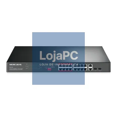 TP-LINK MERCUSYS 16-Port 10/100Mbps + 2-Port Gigabit Rackmount Switch with 16-Port PoE+