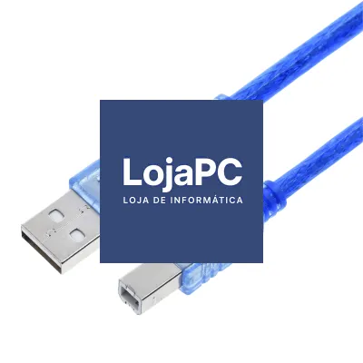 Cabo USB tipo A/B M/M 0.50m Transparente