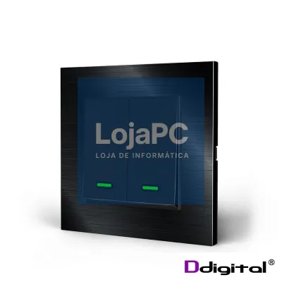 Interruptor Inteligente Wi-FI 2 Botões Alexa Preto
