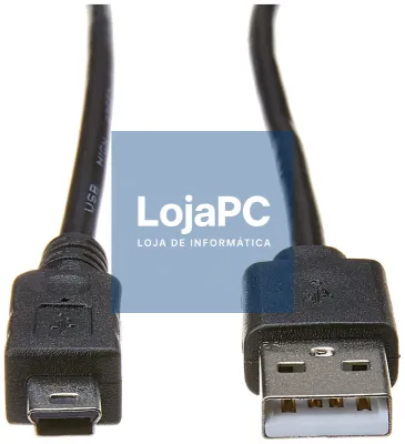 Cabo USB 2.0 tipo A/mini B 4p 1.80m Preto