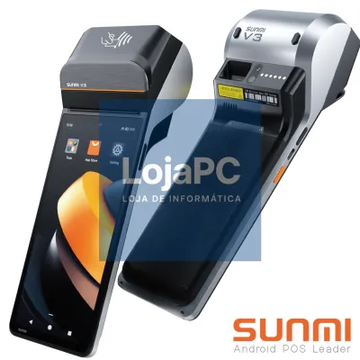 V3, SUNMI OS, A13, 6.75", 3GB+32GB, 5MP Rear Camera, 58mm Printer + label printer, EU 4G, EU Adapter, 3-Y