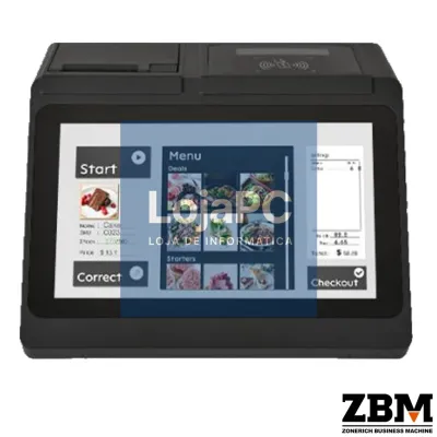 POS ZQ-T2180 - J4125 / DDR3 4GB / SSD 120GB / VFD 2x20 / Impressora 80mm / Touch 11.6" / W11 PRO - OPEN BOX