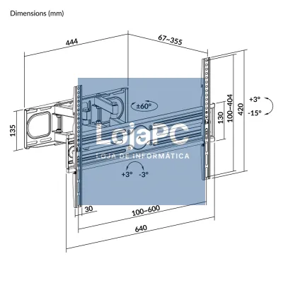 NAPOFIX Full-Motion Wall Mount for 37-80INCH TV