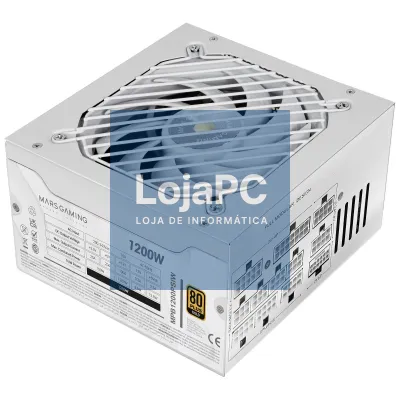 MARS GAMING MPB1200PSI 1200W FULL MODULAR ATX 3.1 PSU 80PLUS GOLD 10 YEARS WHITE