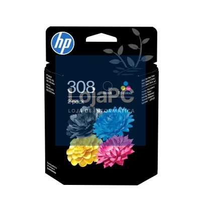 HP 308 Black/Tri-Color Original Ink Cartridge Combo 2-Pack