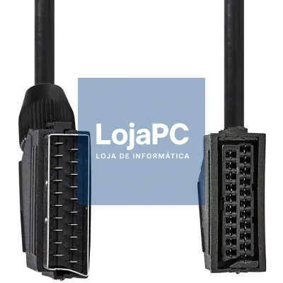 Cabo Video Scart/Scart 21 cond.  2.00mts Preto