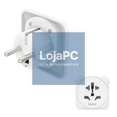 HAMA TRAVEL ADAPTER TYPE E AND F 3 PIN UNIVERSAL WORLD TO EUROPE WHITE
