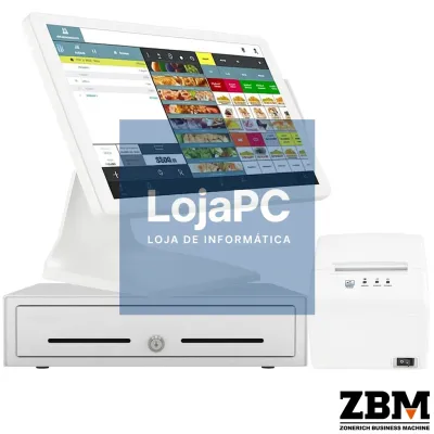 Pack - POS ZQ-T8356 Intel J6412 / DDR4 8GB / SSD 120GB / Touch 15,6" / Impressora Térmica S260M / Gaveta Dinh. / W11 PRO (Branco)