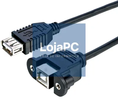 USB Cable 2.0 A female - A female panel-mount 0,5m Preto
