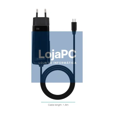 Tooq Carregador portátil GAN USB-C PD 90W Cúbico