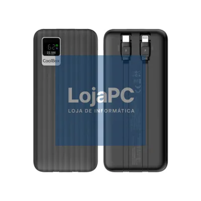 Coolbox PowerBank DP20 20000MAH LCD Preto Carg Ráp